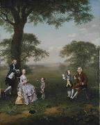 Arthur Devis The Clavey family in their garden at Hampstead oil painting on canvas
